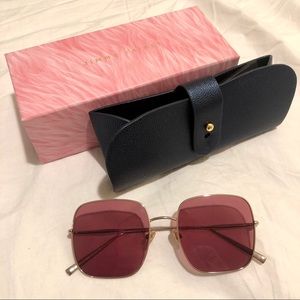 NWOT Jimmy Fairly Pink Square Sunglasses
